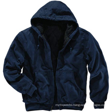 rib cuffs kangaroo 100% cotton coat hooded fleece lined men jackets winter